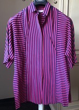 CAMICIA TAGLIA 42 - TAGLIE FORTI MIROS A RIGHE ROSA E BLU - PURA SETA