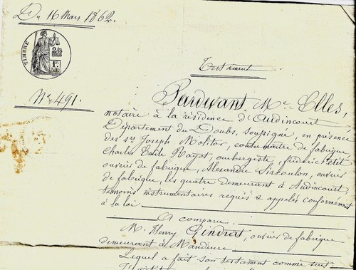 1862 mandeure testamento - 1862,