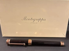 Penna Montegrappa Nero Uno Roller - celluloide nera e oro rosa