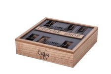 Scatola Portabustine da Te Thè in Legno MDF 24 x 24 x 6,5 cm