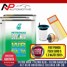 KIT TAGLIANDO FIAT PANDA 3°SERIE E5 1.3 MJT 75CV 2012>+4 LITRI OLIO SELENIA 5W30