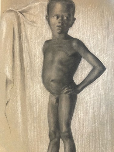 Fusain bambino orientalista - fusain,