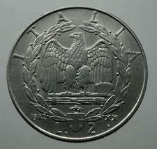 2 LIRE IMPERO 1942 RARA  PERIZIA SPL