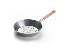 Padella per Castagne Caldarroste in Alluminio con Manico in Legno 26 cm