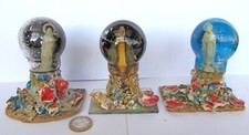 3 ANTICHE PALLE con NEVE snow globes a tema religioso  RELIGIOUS KITSCH  Madonna