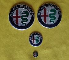 KIT LOGHI FREGI STEMMI ALFA ROMEO MULTICOLOR 4 PEZZI LOGO CHIAVE AFTERMARKET