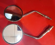 Coppia Specchi Moto Universali Retro' Vintage NON OMOLOGATI Cromati Passo 10