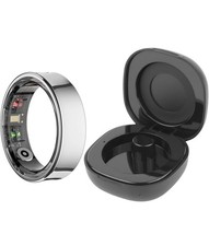 Smart Ring, Anello Fitness Tracker con Custodia di Ricarica, Contapassi, R09+