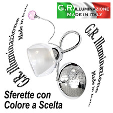 APPLIQUE MODERNA CROMATA 1 LUCE LAMPADA DA PARETE CROMO CRISTALLO BAGNO Sun