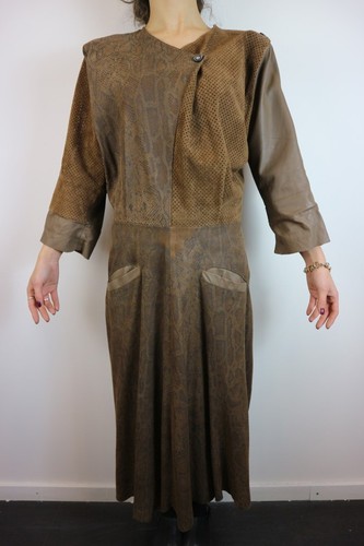 Vestito vintage marrone - marrone, anni
