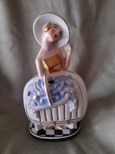  STATUA SCULTURA  DAMA ART DECO FRENCH FIGURINE CERAMICA  HALGA  LIMOGES GINORI