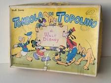 1950's Cicogna giochi Vintage Mickey Mouse BINGO-TOMBOLA DISNEY used complete.