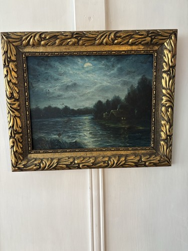 Quadro olio tavola - su, con