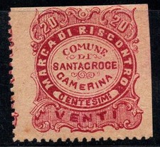 Santa Croce Camerina - Nuovo ** 80% marche comunali 20 cent.Riscontro