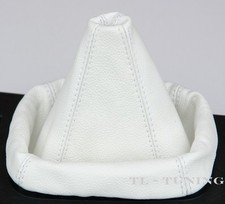 Cuffia cambio in pelle bianca