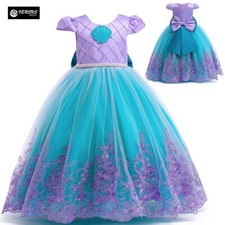 Ariel La Sirenetta Vestito Blu Carnevale Dress up Costume Little Mermaid ARE016