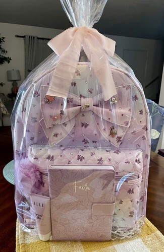 Zaino bambina viola con stampa