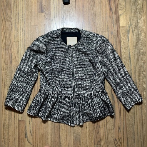 Giacca peplum tweed bianco - in,