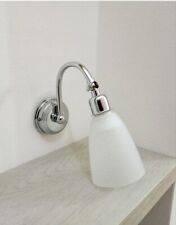 Applique in Metallo Cromato Vetro bianco 1 Luce orientabile Da Parete Specchio