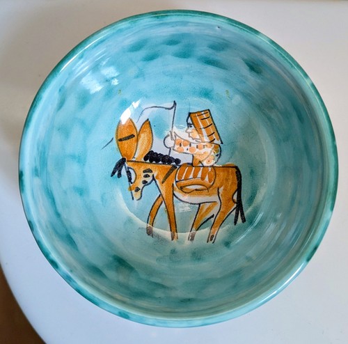 Vietri art pottery bowl donkey - art,