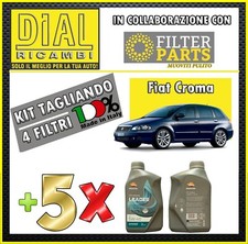 Kit Tagliando 4 FILTRI+5LT 5W40 FIAT CROMA 1.9 MJT  939A1000 88 KW 120 HP