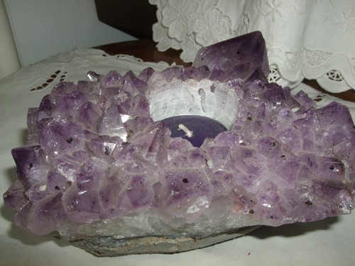 Drusa minerale porta candele - minerale,