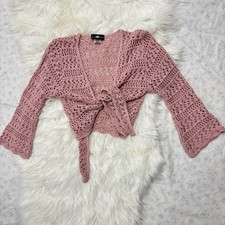 Pink Y2K Open Knit Crochet