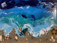 Mare, quadro in 3D, effetto Mare in resina