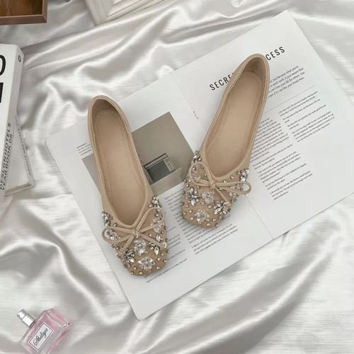 Ballerine albicocca con fiocco - albicocca,
