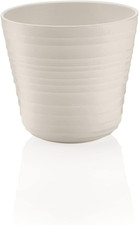 - Tierra, Portavaso Singolo in Plastica Riciclata - Bianco Latte, Ø 12,8Xh12 Cm 