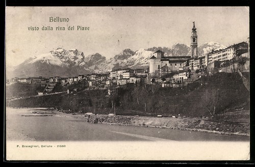 Belluno visto dalla riva del - belluno,,