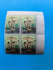 20 LIRE  LEPIOTA PROCERA REP.  SAN MARINO QUARTINA FRANCOBOLLI  DA COLLEZIONE