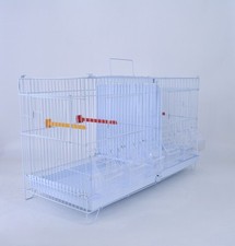 Gabbia Cova Uccelli, Ideale per Allevamento con Divisori e 6 Mangiatoie - 60 cm