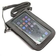 Borsa grigia touch screen per la maggior parte degli smartphone con cinturino regolabile comoda