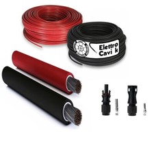 CAVO PER PANNELLI SOLARI FOTOVOLTAICI H1Z2Z2-K 1x4 1x6 mm² ROSSO NERO EX FG21M21