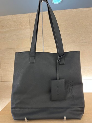 Bmw leather tote bag black - tote, men