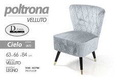 Poltrona sedia velluto camera - sedia,