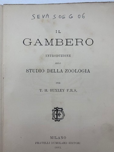 Huxley il gambero - t.,