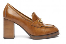 NERO GIARDINI I206069D 400 MOCASSINI SLIPON SCARPE DA INFILARE DONNA TACCO CUOIO