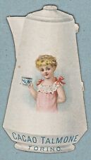 piccolo cartoncino / figurino pubblicità CACAO TALMONE Torino
