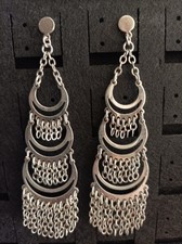 3 Paia Di Orecchini Lunghi Silver