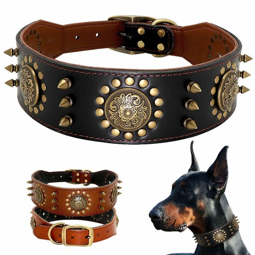 Collare pelle con borchie - con,