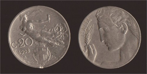Centesimi 1908 liberta - 20,