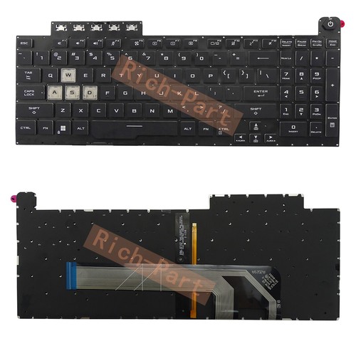 Backlit black keyboard - black, for