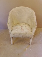 Sedia vintage Lloyd Loom bianca