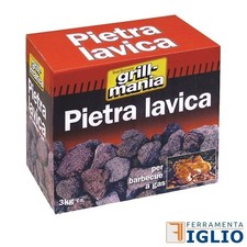 Pietra Roccia Lavica per Barbecue BBQ a Gas 100% Naturale Confezione da 3 Kg