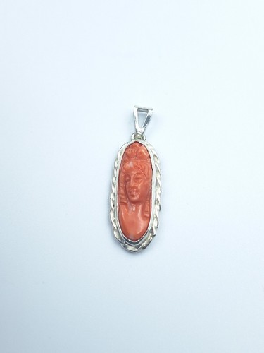 Ciondolo cameo corallo antico - ciondolo,