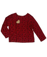 Blusa camicia viscosa rossa maglia pois neri manica lunga ragazza donna tg M
