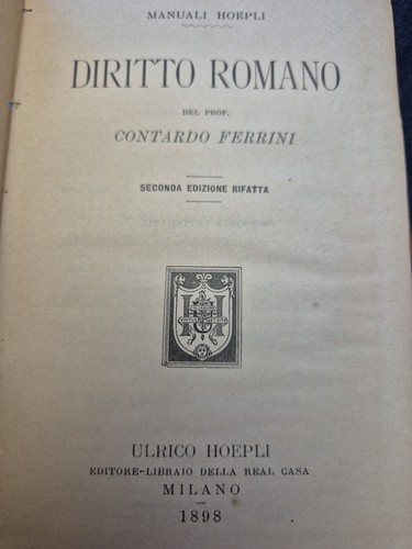 1898 diritto romano seconda - romano.,