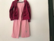 felpa bordeaux con fuseau rosa+ pantaloni da ginnastica grigi bambina 3/4 anni